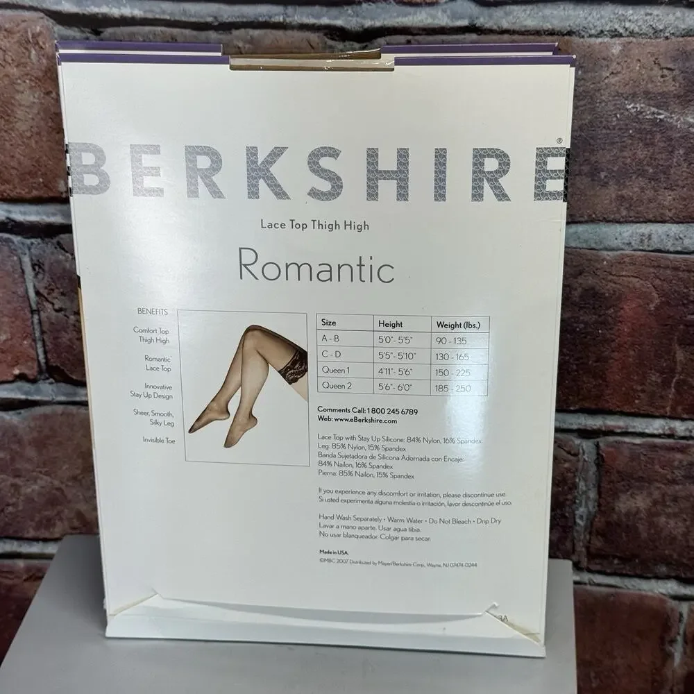 Lot of 2 Berkshire Lace Top Thigh-High Stockings‎ Sz AB City Beige #1363